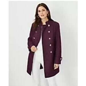 NWT Ann Taylor Shimmer Tweed Fitted Double Breasted Coat Size M